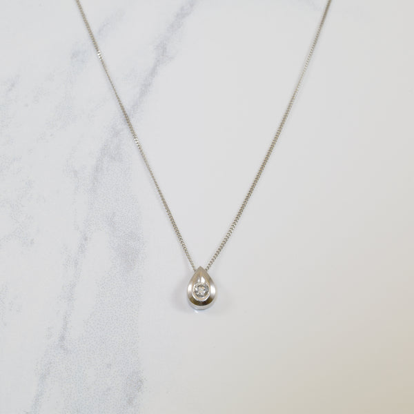 Teardrop Diamond Necklace | 0.08ct | 20