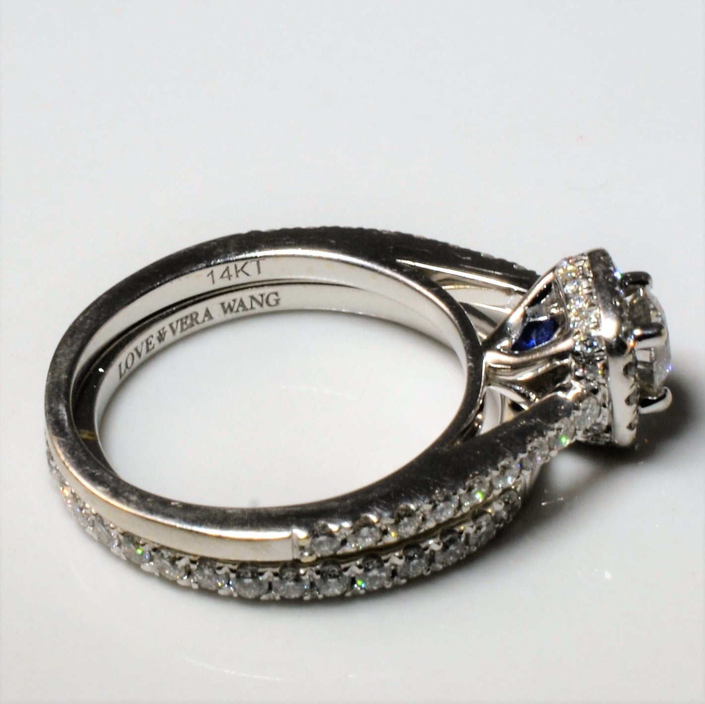 'Vera Wang' Diamond Halo Wedding Set | 0.74ctw | SZ 5 |