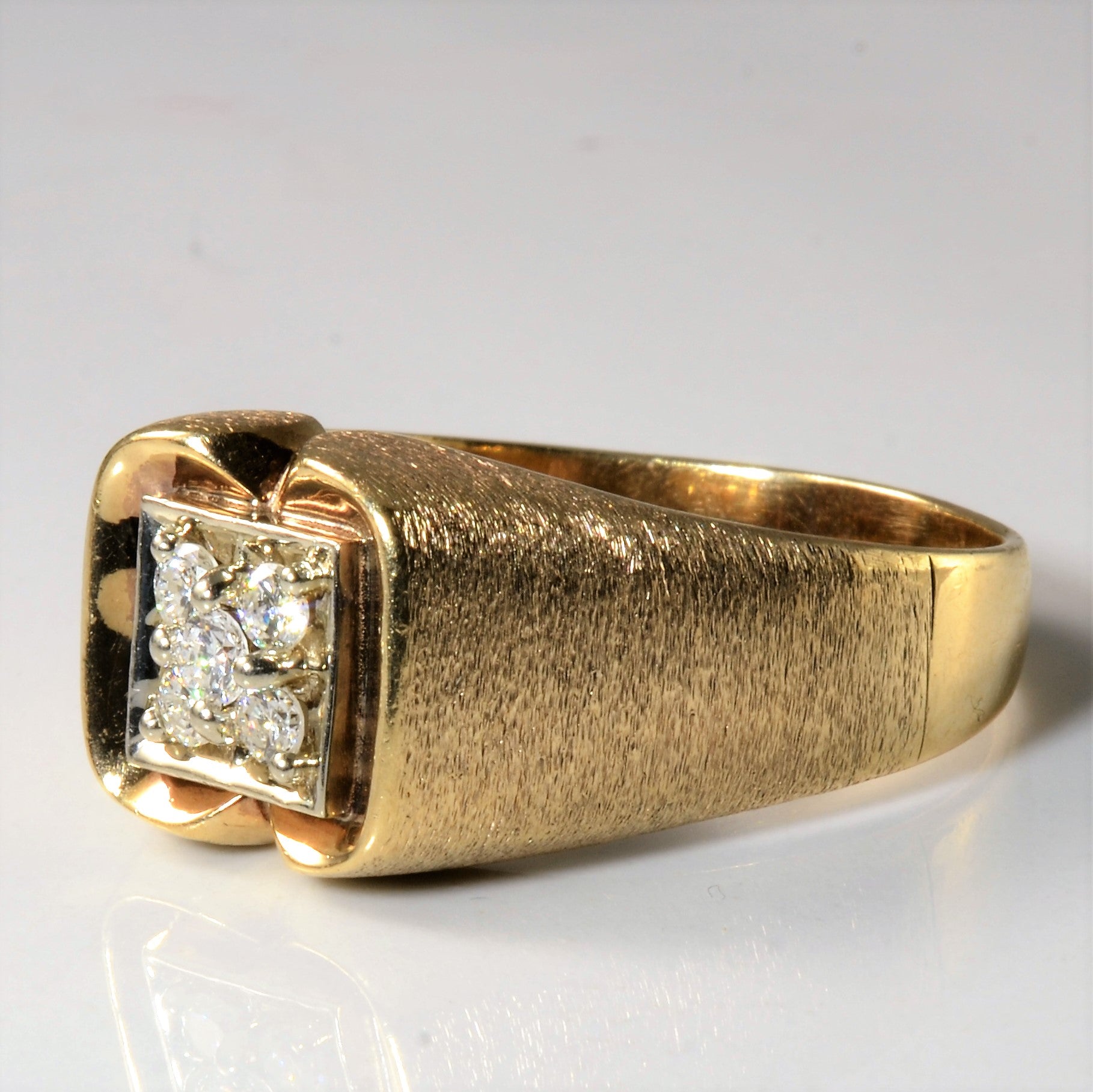 Satin Finish Diamond Grid Cluster Ring | 0.36ctw | SZ13.5 |