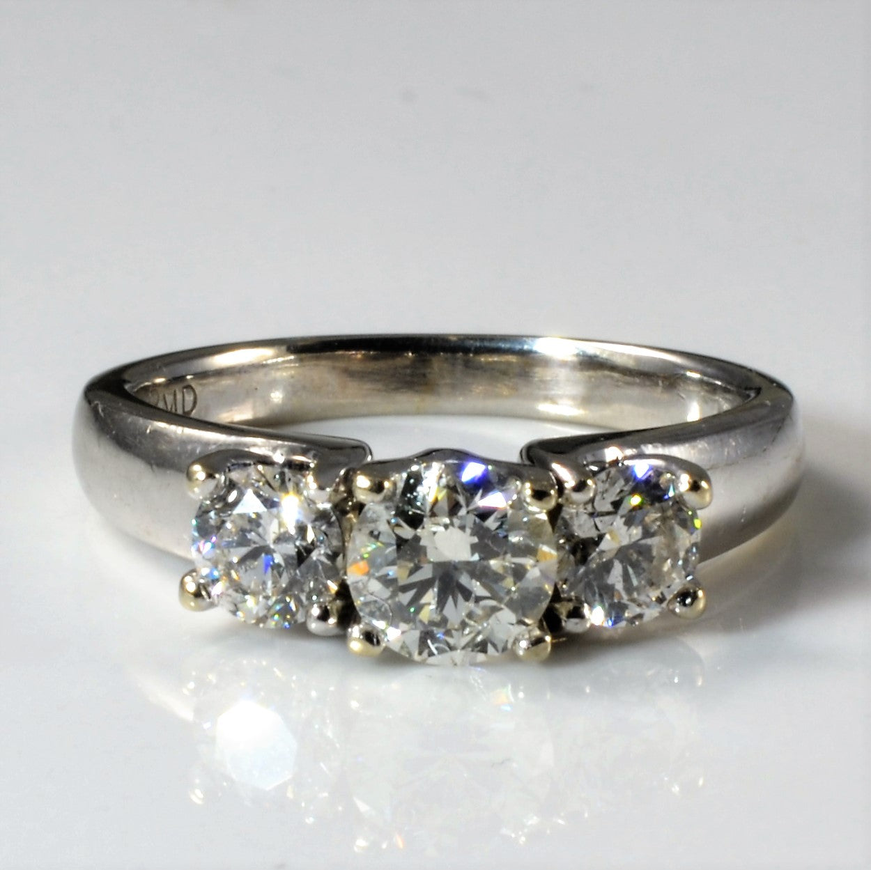 Elegant Three Stone Engagement Ring | 1.08 ctw, SZ 5.5 |