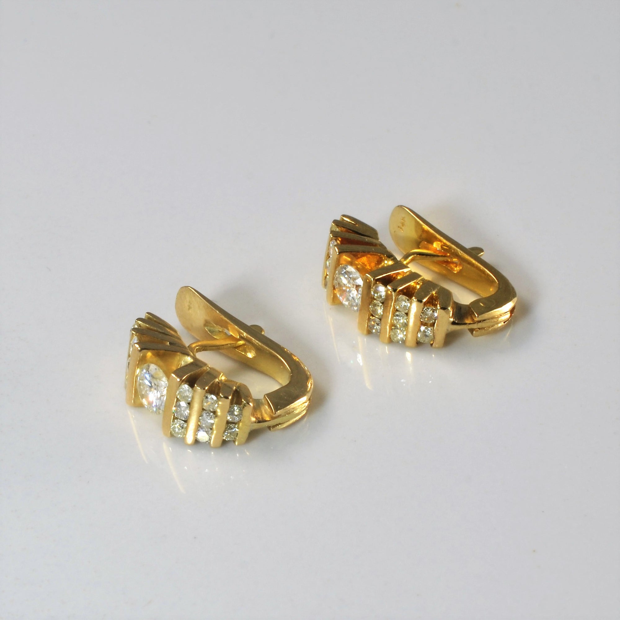 Channel Set Diamond Earrings | 0.98ctw |