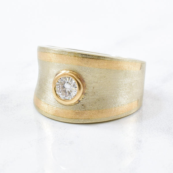 Two Tone Diamond Wide Band Ring | 0.30ct | SZ 5 |
