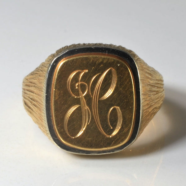 Engraved 'JC' Signet Ring | SZ 9.25 |