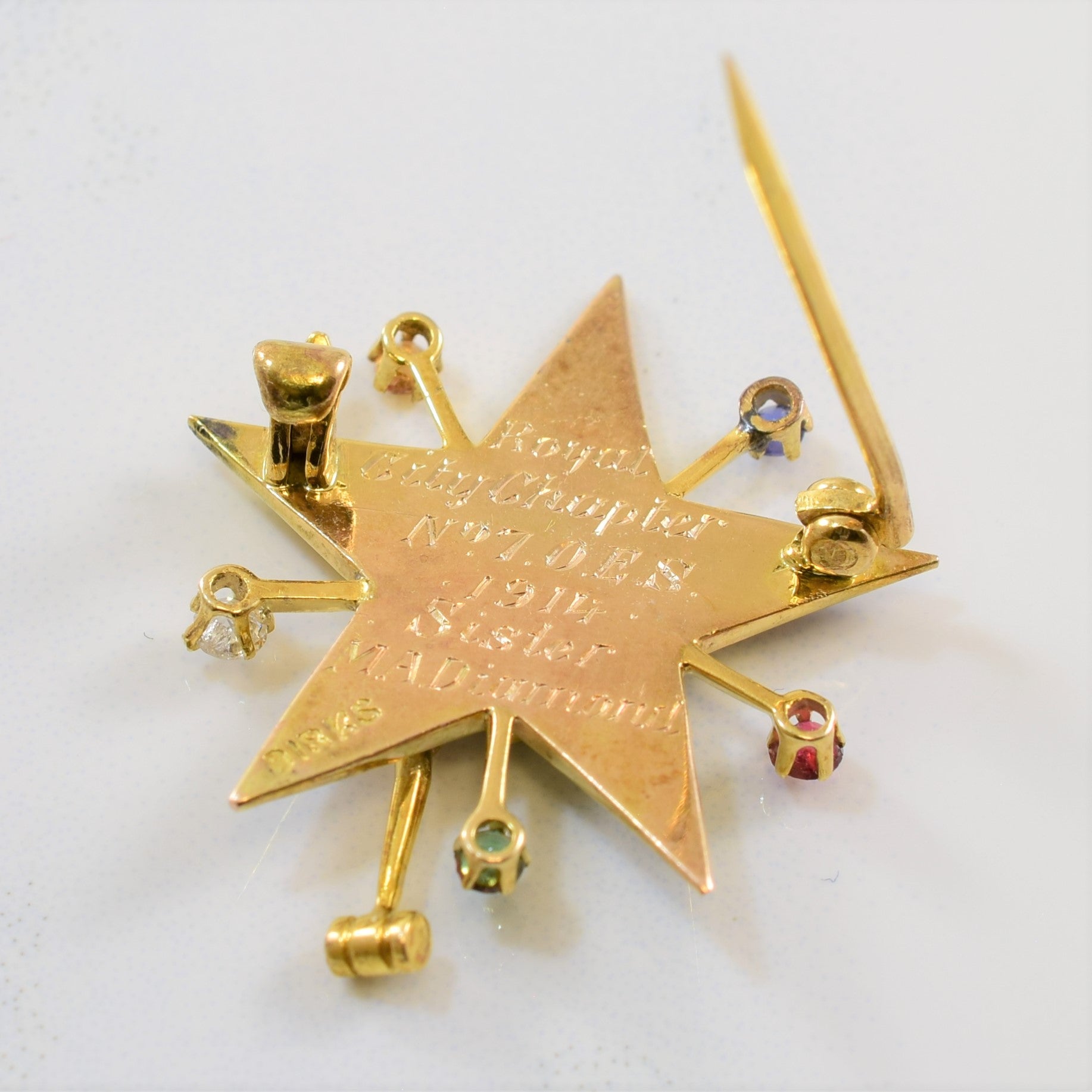 1914 Order of the Eastern Star Brooch | 0.04ctw, 0.20ctw |