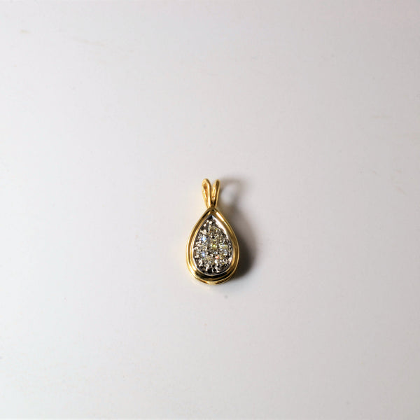 Cluster Diamond Tear Drop Pendant | 0.20ctw |