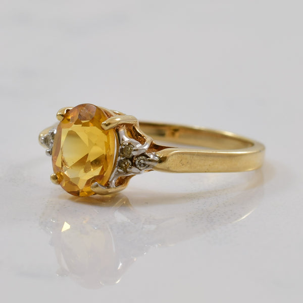 Citrine & Diamond Ring | 1.25ct, 0.03ctw | SZ 6.75 |