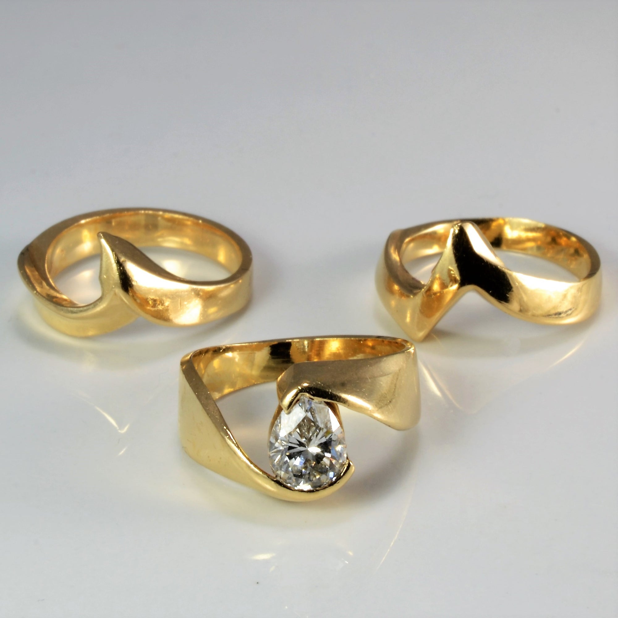 Solitaire Diamond Triple Ring Engagement Set | 1.00 ct, SZ 5 |