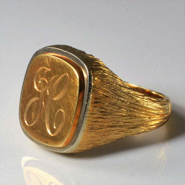Engraved 'JC' Signet Ring | SZ 9.25 |