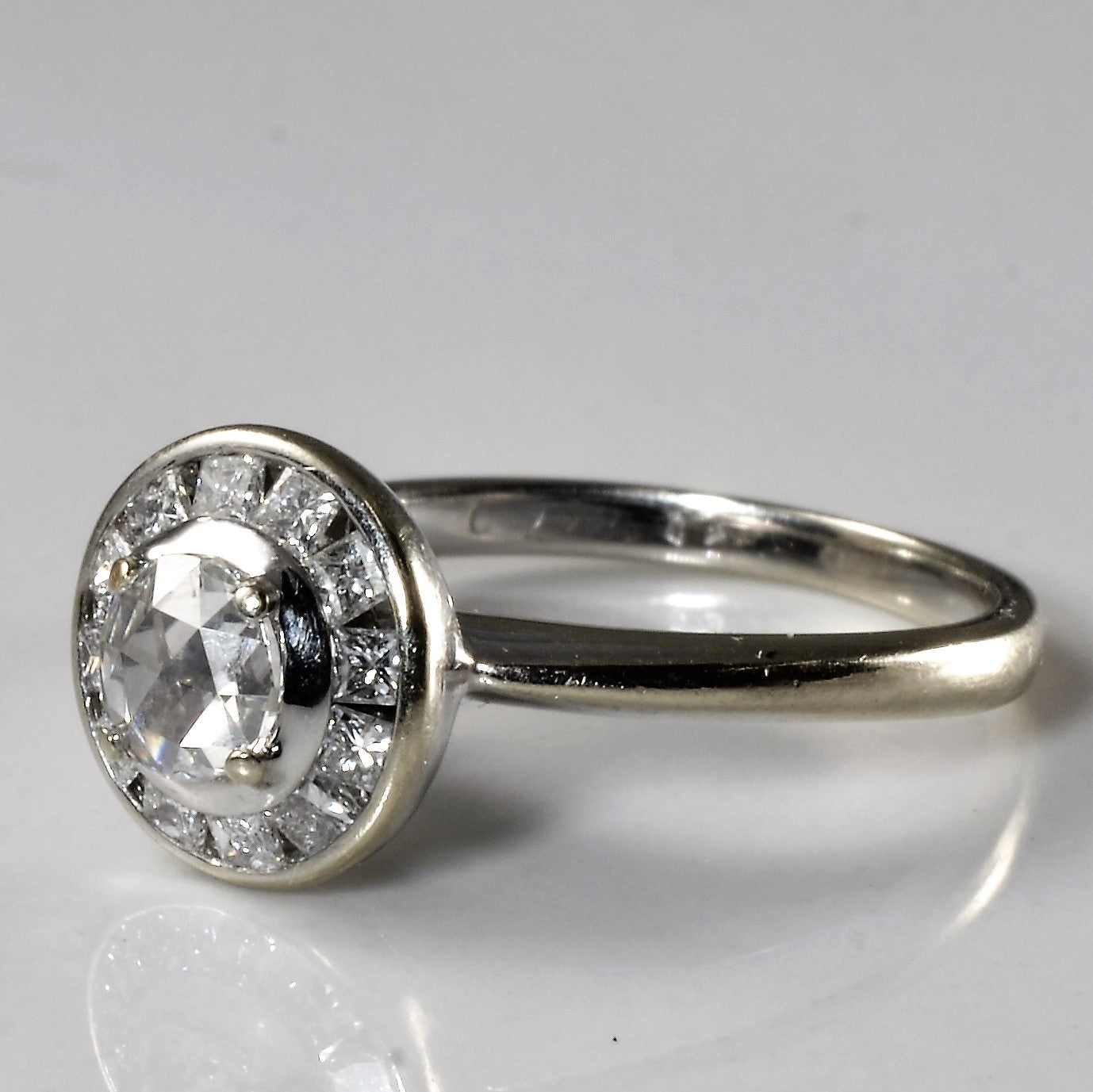 Rose Cut Diamond Halo Engagement Ring | 0.40ctw | SZ 4 |
