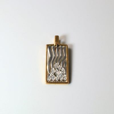 Two Tone Diamond Wave Pendant | 0.10ctw |