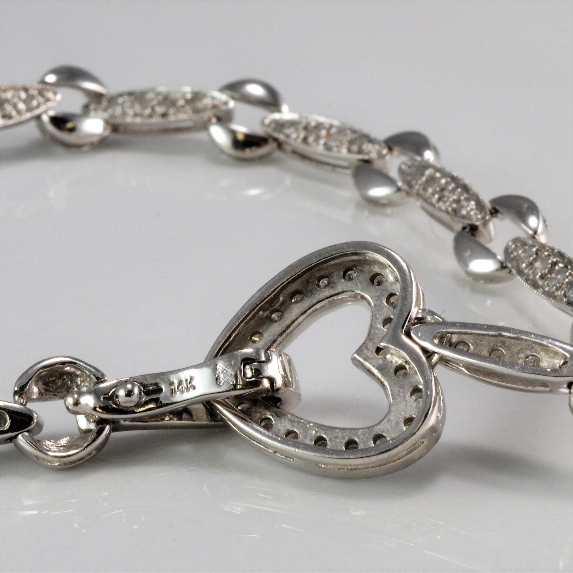 Heart Diamond Chain Bracelet | 0.75 ctw, 7.5''|