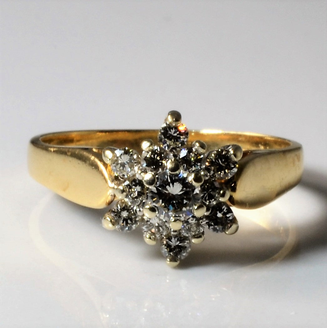 Floral Diamond Cluster Ring | 0.47ctw | SZ 6.5 |