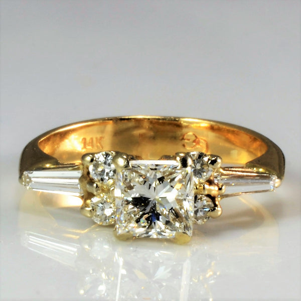 High Set Multi Diamond Engagement Ring | 0.81 ctw, SZ 3.75 |