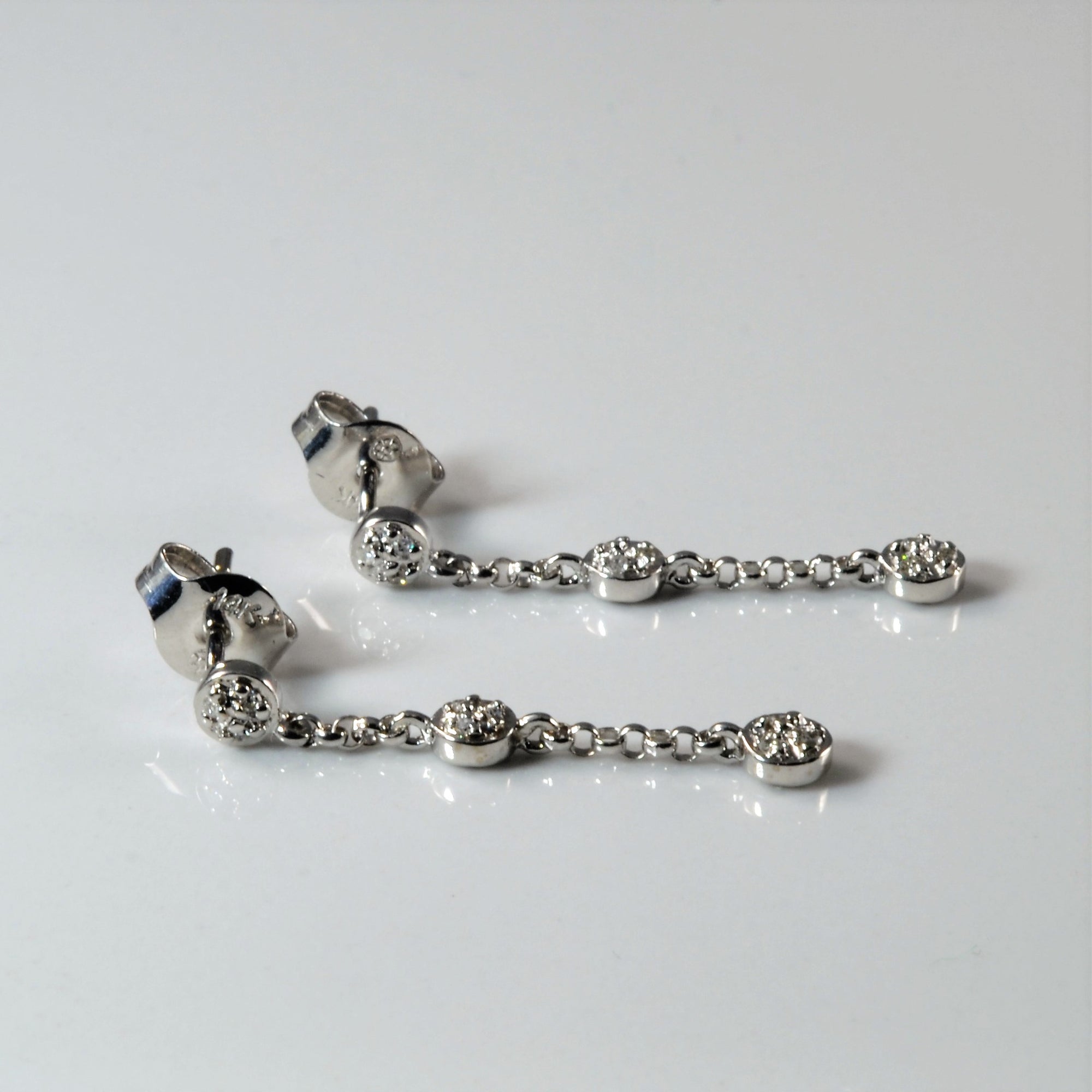 Pave Diamond Cluster Drop Earrings | 0.06ctw |