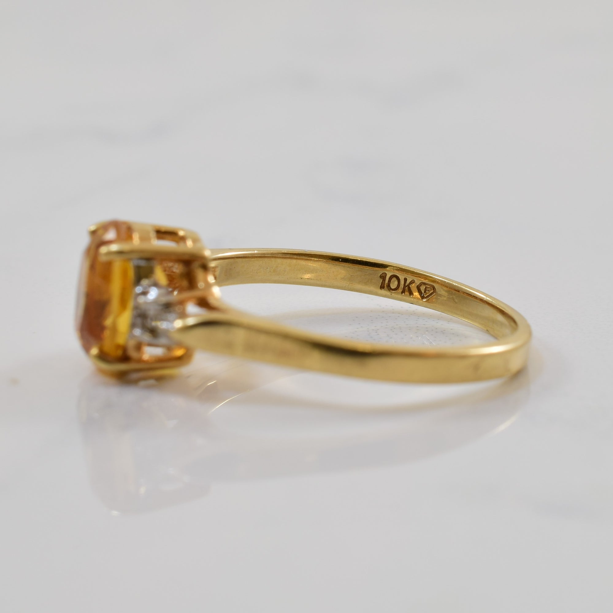 Citrine & Diamond Ring | 1.25ct, 0.03ctw | SZ 6.75 |