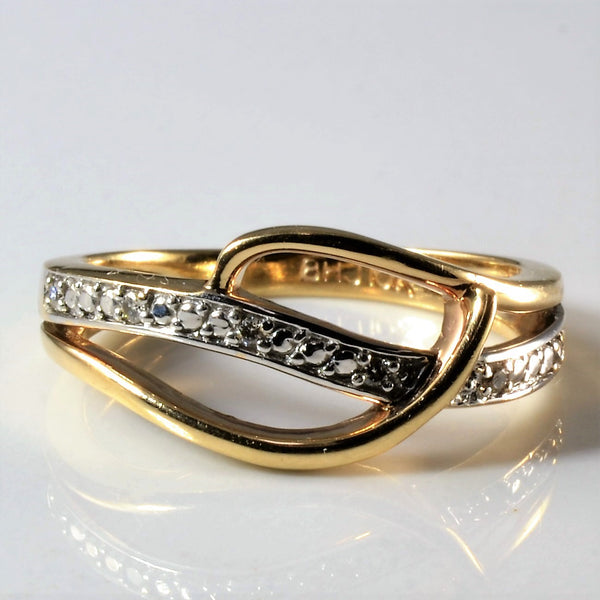 Bypass Two Tone Gold Diamond Ring | 0.03ctw | SZ 4.5 |