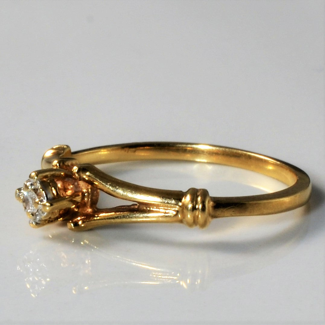 Split Shank Solitaire Diamond Ring | 0.015ct | SZ 6 |