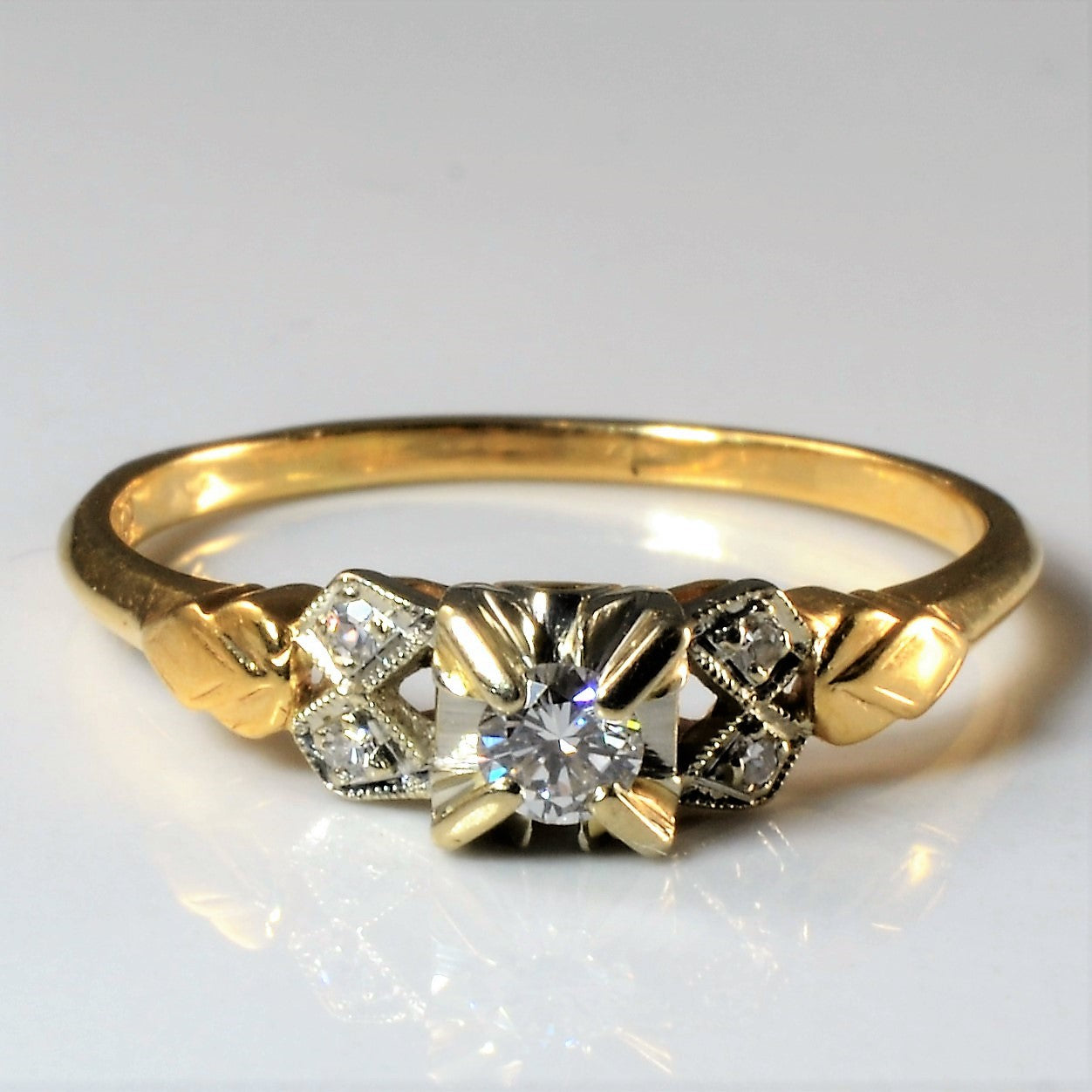 Milgrain Detailed Five Stone Diamond Ring | 0.18ctw | SZ 9.75 |