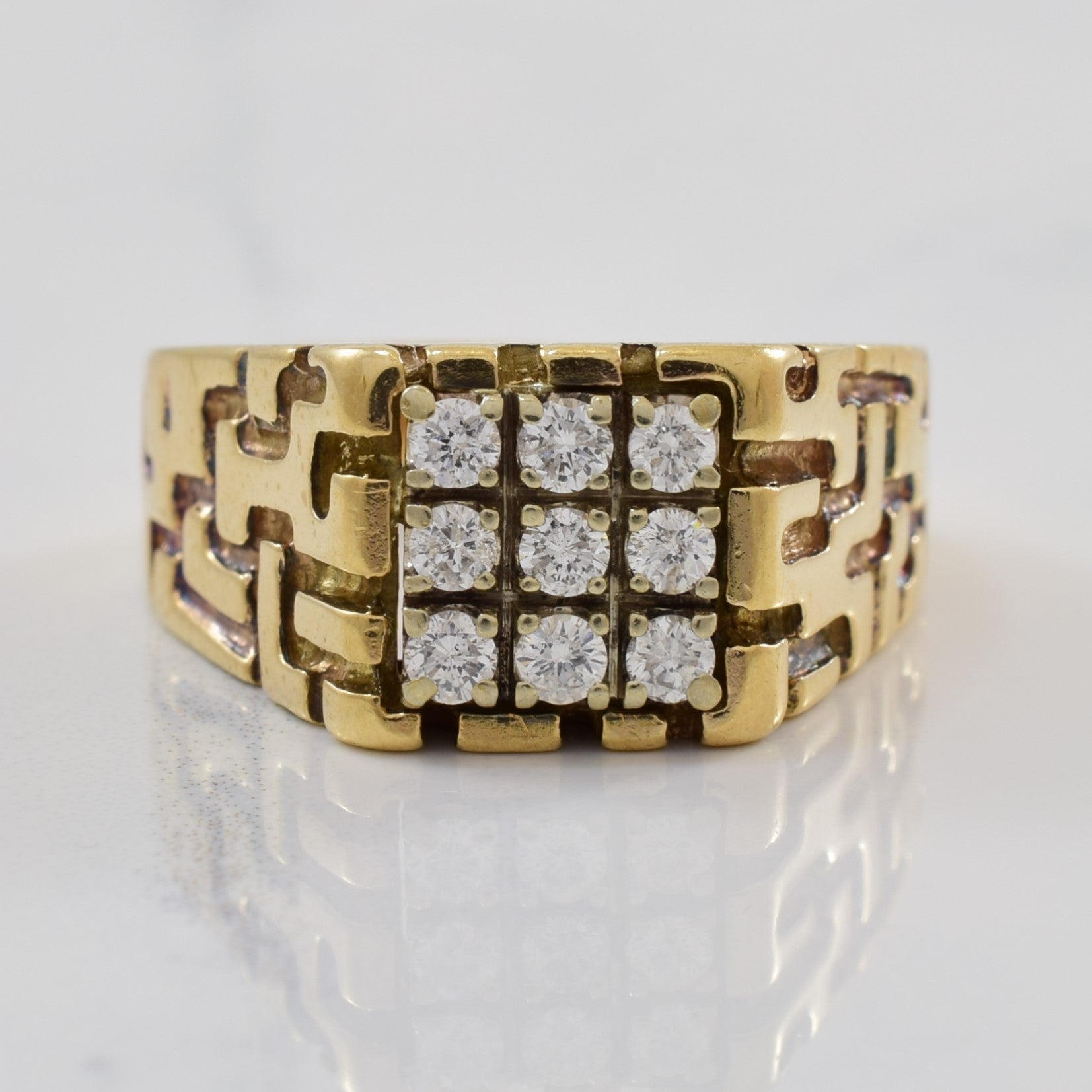 Geometric Cluster Grid Ring | 0.36ctw | SZ 10.5 |