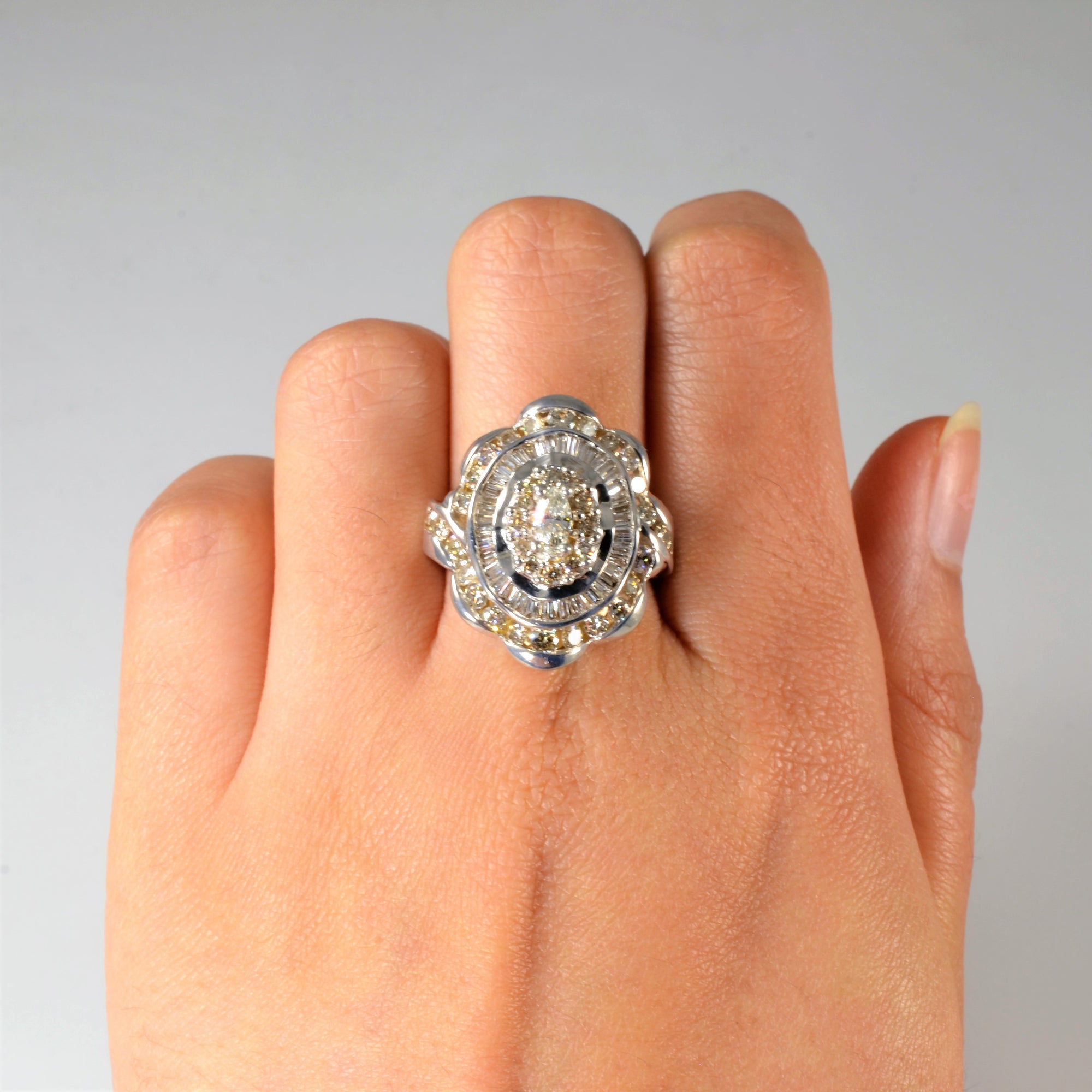 Marquise Diamond Ballerina Ring | 1.75ctw | SZ 7.75 |
