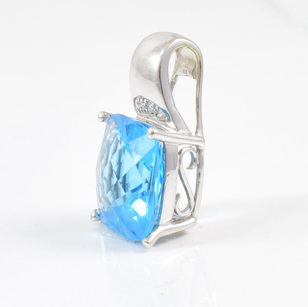 Blue Topaz & Dainty Diamond Pendant | 0.03ctw, 10.00ct |