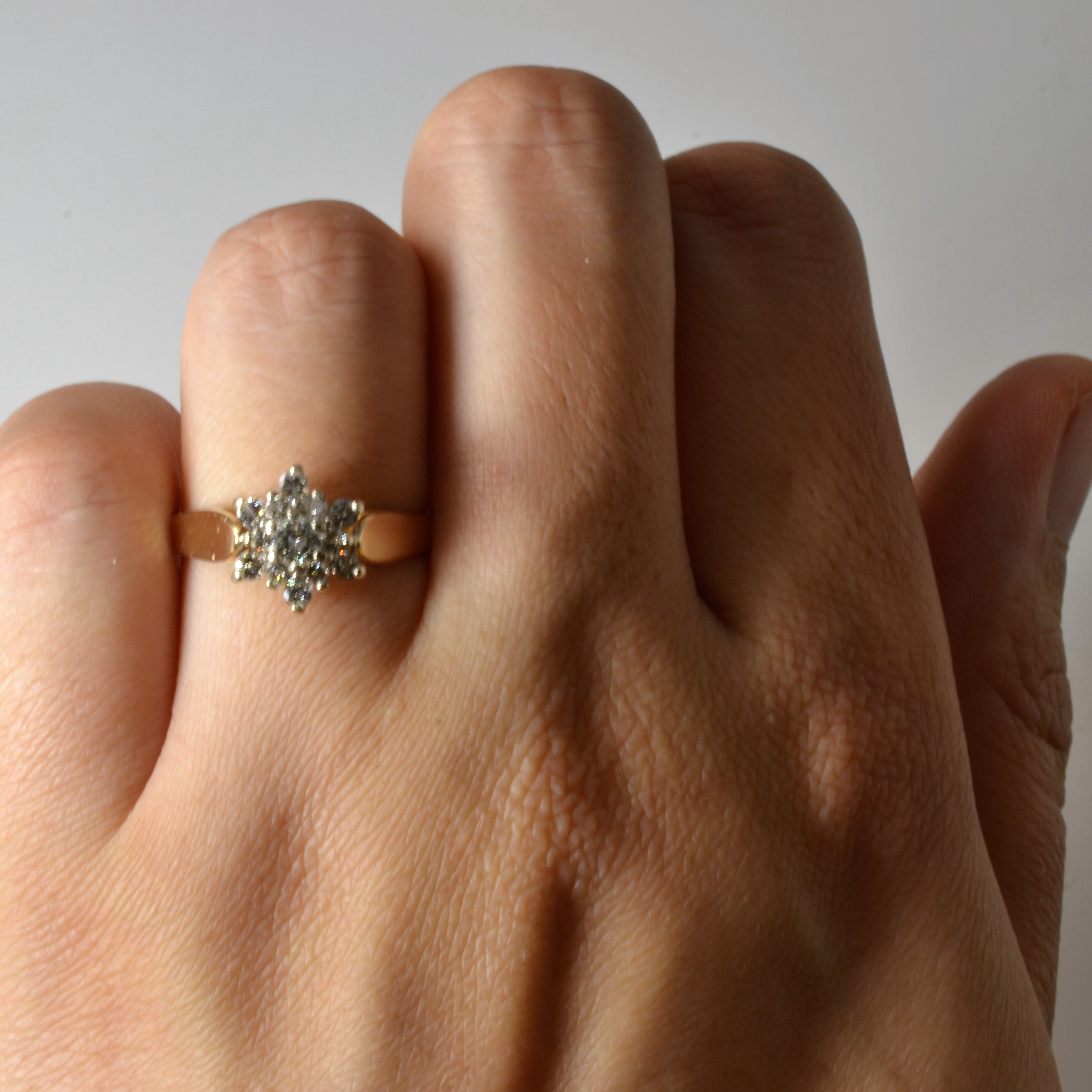 Floral Diamond Cluster Ring | 0.47ctw | SZ 6.5 |