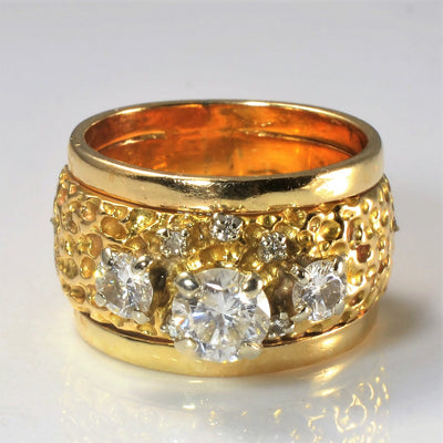Nugget Textured Diamond Ring | 1.10ctw | SZ 6.25 |