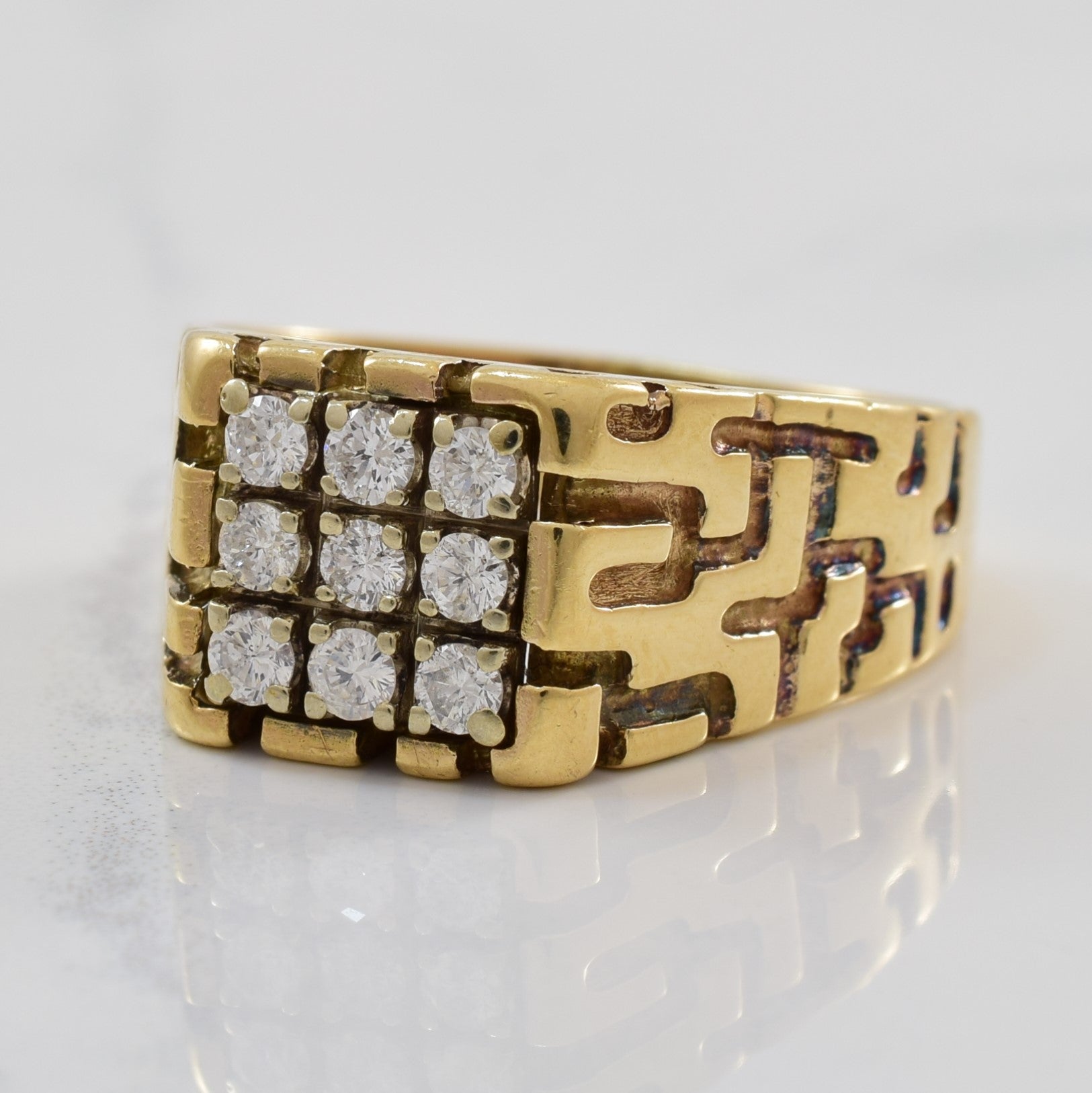 Geometric Cluster Grid Ring | 0.36ctw | SZ 10.5 |