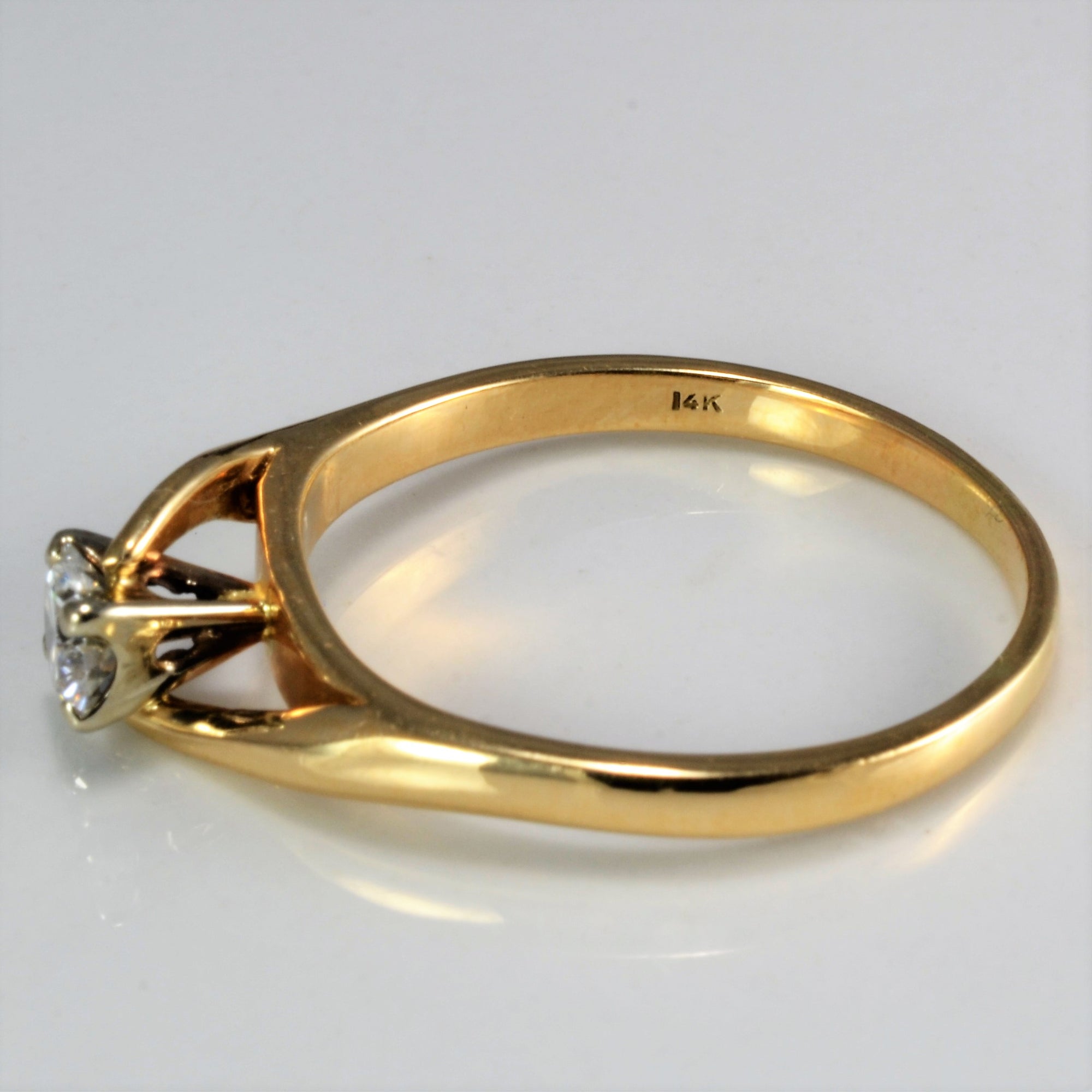 High Set Solitaire Diamond Engagement Ring | 0.39 ct, SZ 9.75 |