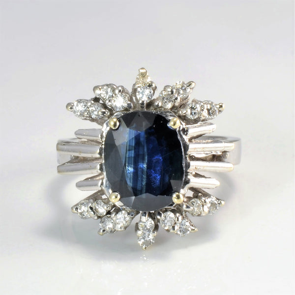 Sapphire & Diamond Cocktail Ring | 0.20ctw, 1.60ct | SZ 5.5 |
