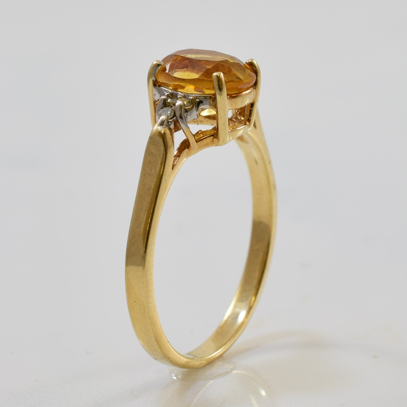 Citrine & Diamond Ring | 1.25ct, 0.03ctw | SZ 6.75 |