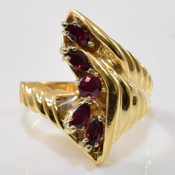 Twisted Ruby Bypass Ring | 0.60ctw | SZ 9.75 |