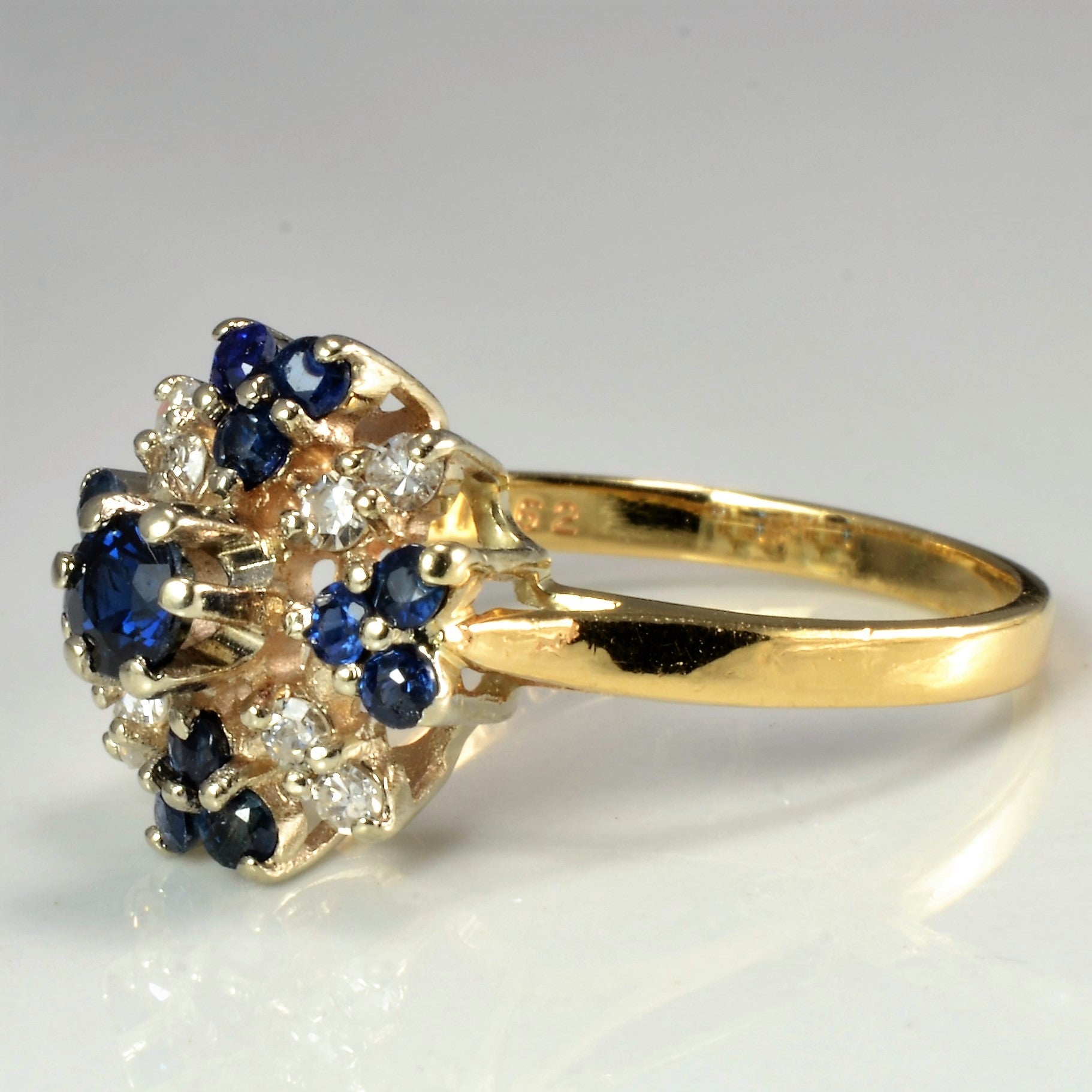 Cluster Diamond & Sapphire Cocktail Ring | 0.16 ctw, SZ 7.5 |