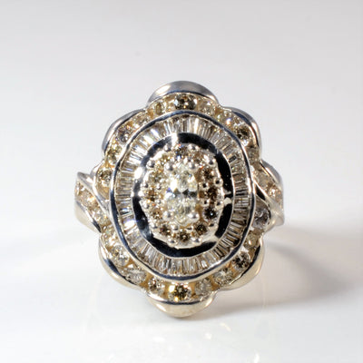 Marquise Diamond Ballerina Ring | 1.75ctw | SZ 7.75 |