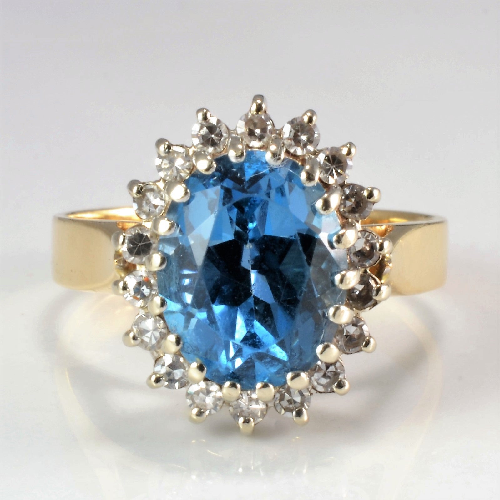 Topaz & Diamond Cocktail Ring | 0.18 ctw, SZ 7 |