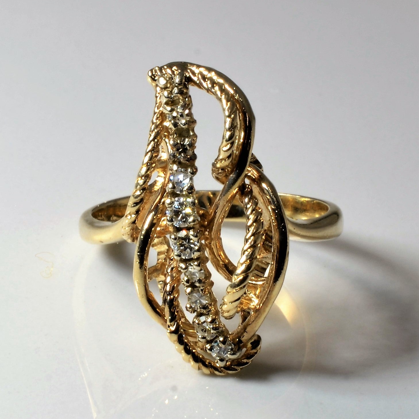 Abstract Diamond Rope Ring | 0.24ctw | SZ 9.25 |