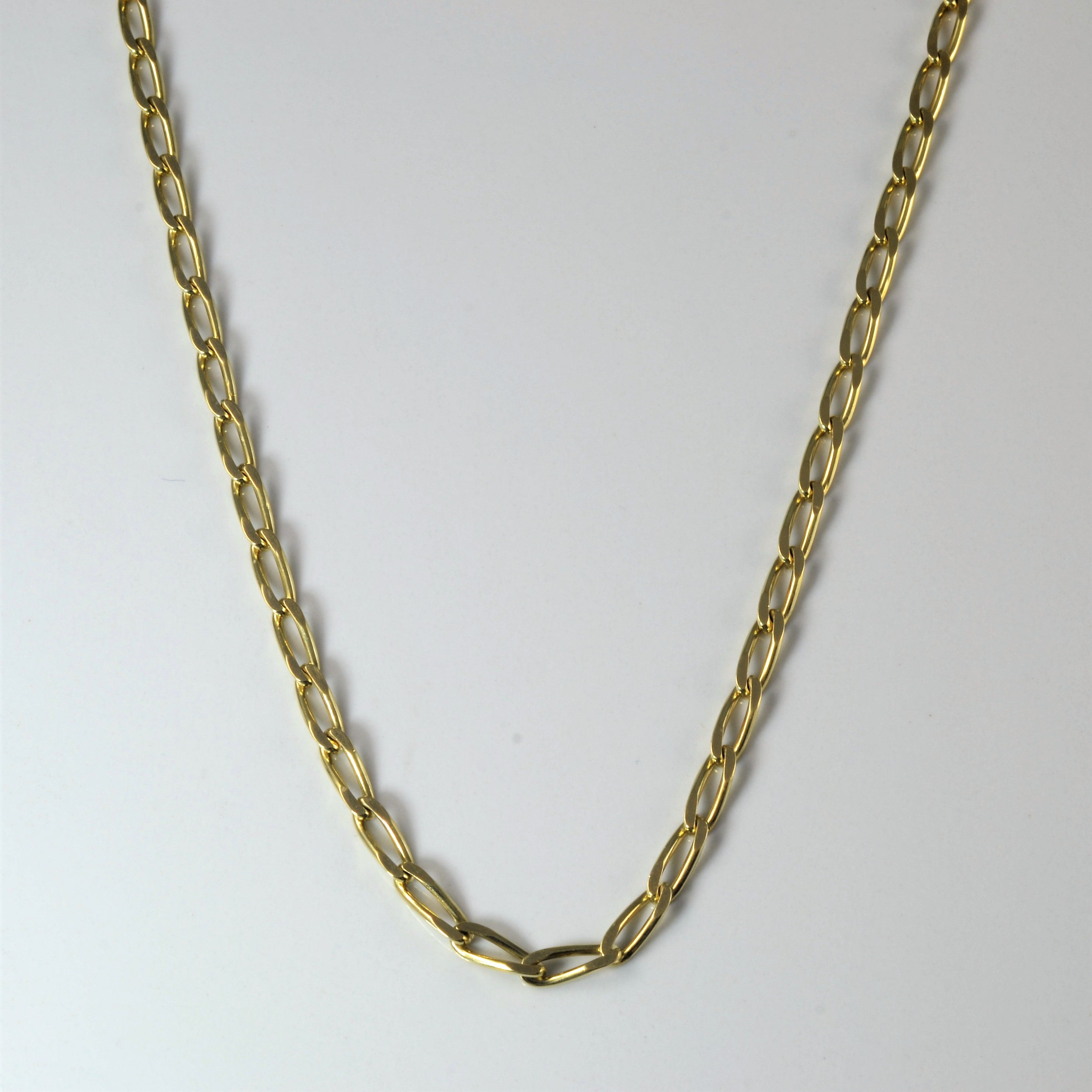 14k Yellow Gold Oval Link Curb Chain | 19" |