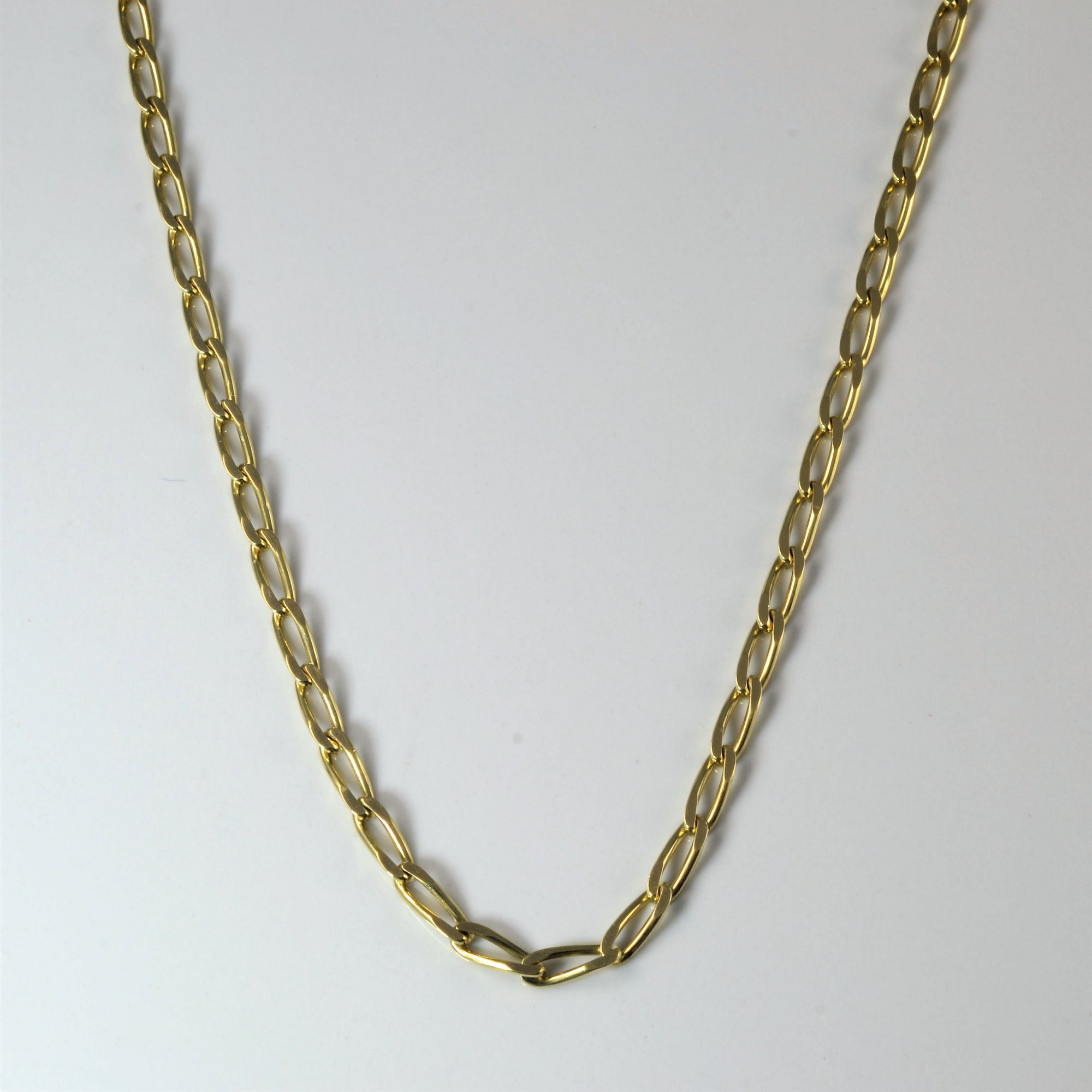 14k Yellow Gold Oval Link Curb Chain | 19