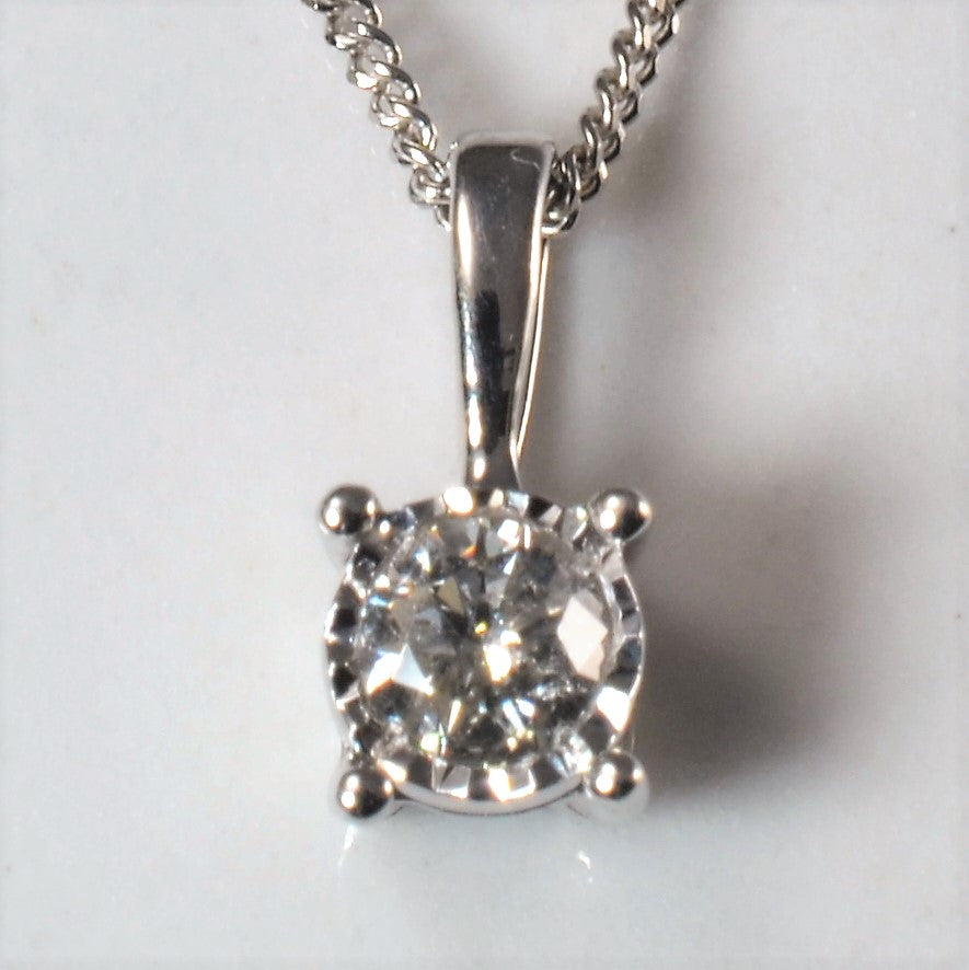 Illusion Set Diamond Solitaire Necklace | 0.08ct | 18