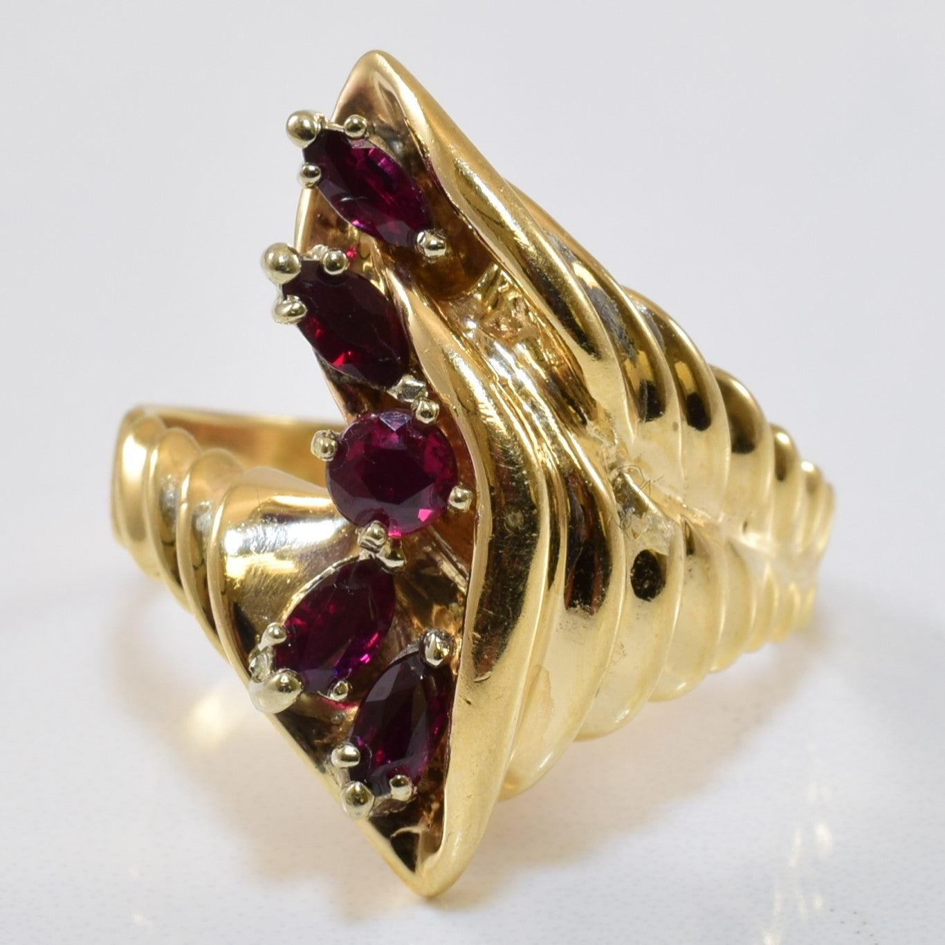 Twisted Ruby Bypass Ring | 0.60ctw | SZ 9.75 |