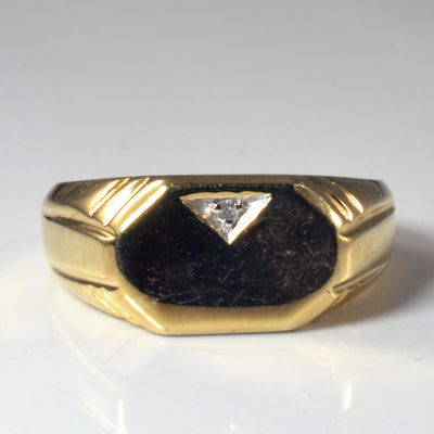 Diamond Signet Ring | 0.01ct | SZ 9.5 |