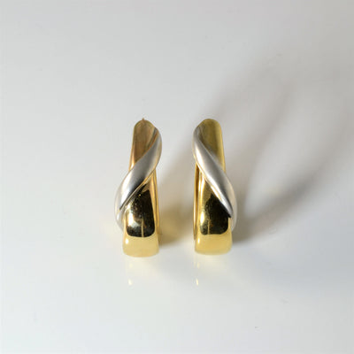 Two Tone Gold Hoop Earrings |