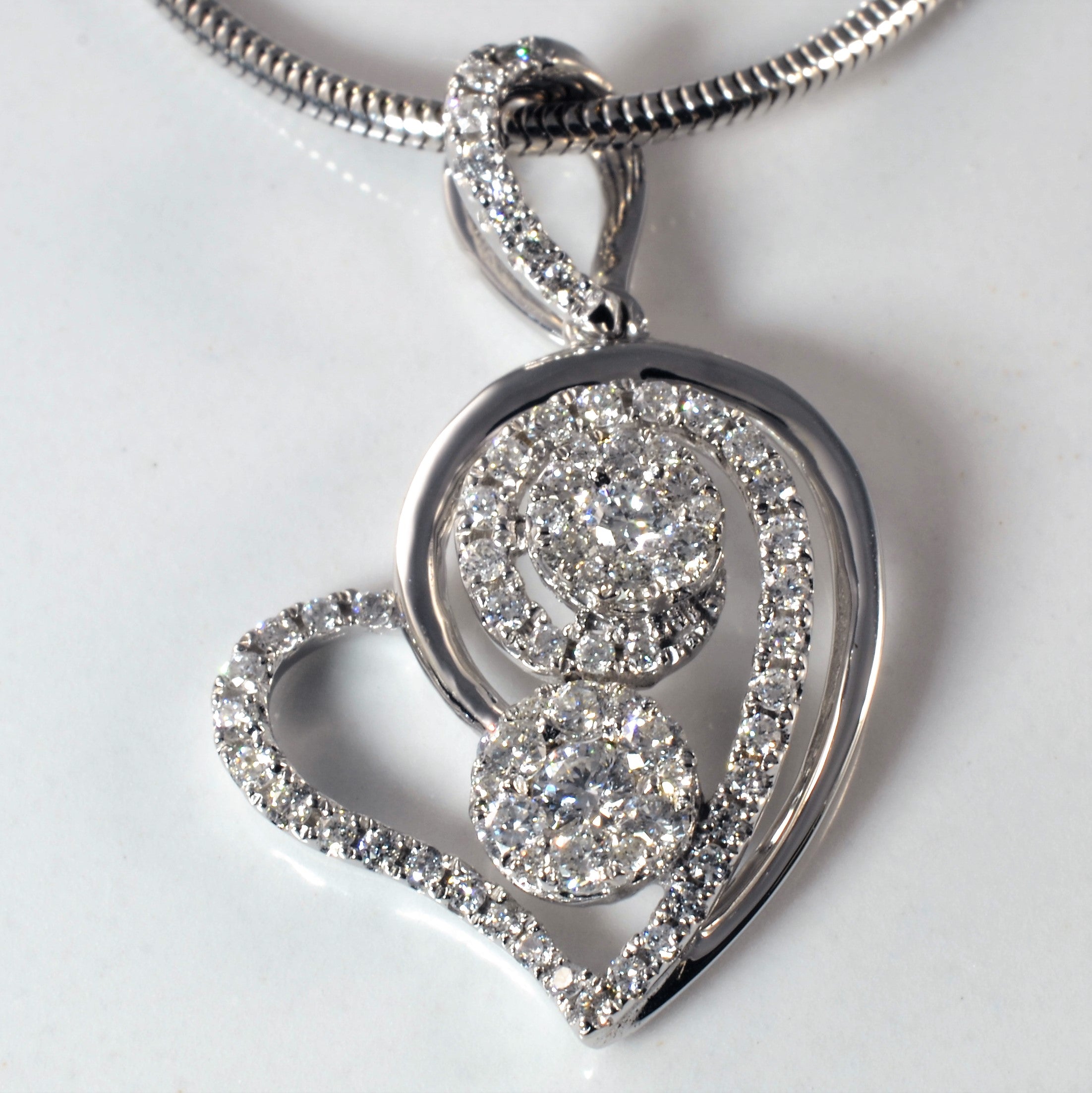 Bypass Cluster Diamond Heart Necklace | 0.59ctw | 16" |