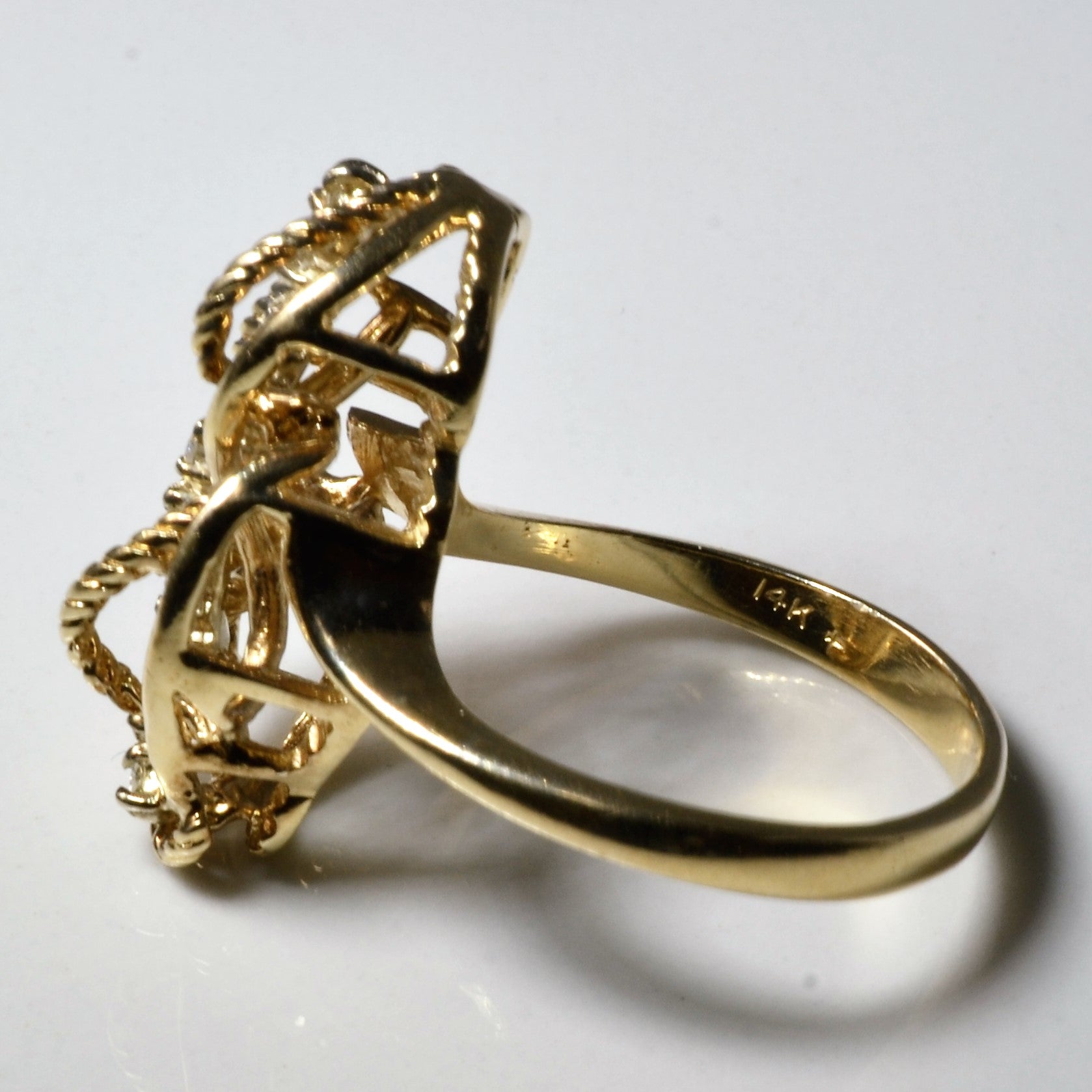 Abstract Diamond Rope Ring | 0.24ctw | SZ 9.25 |