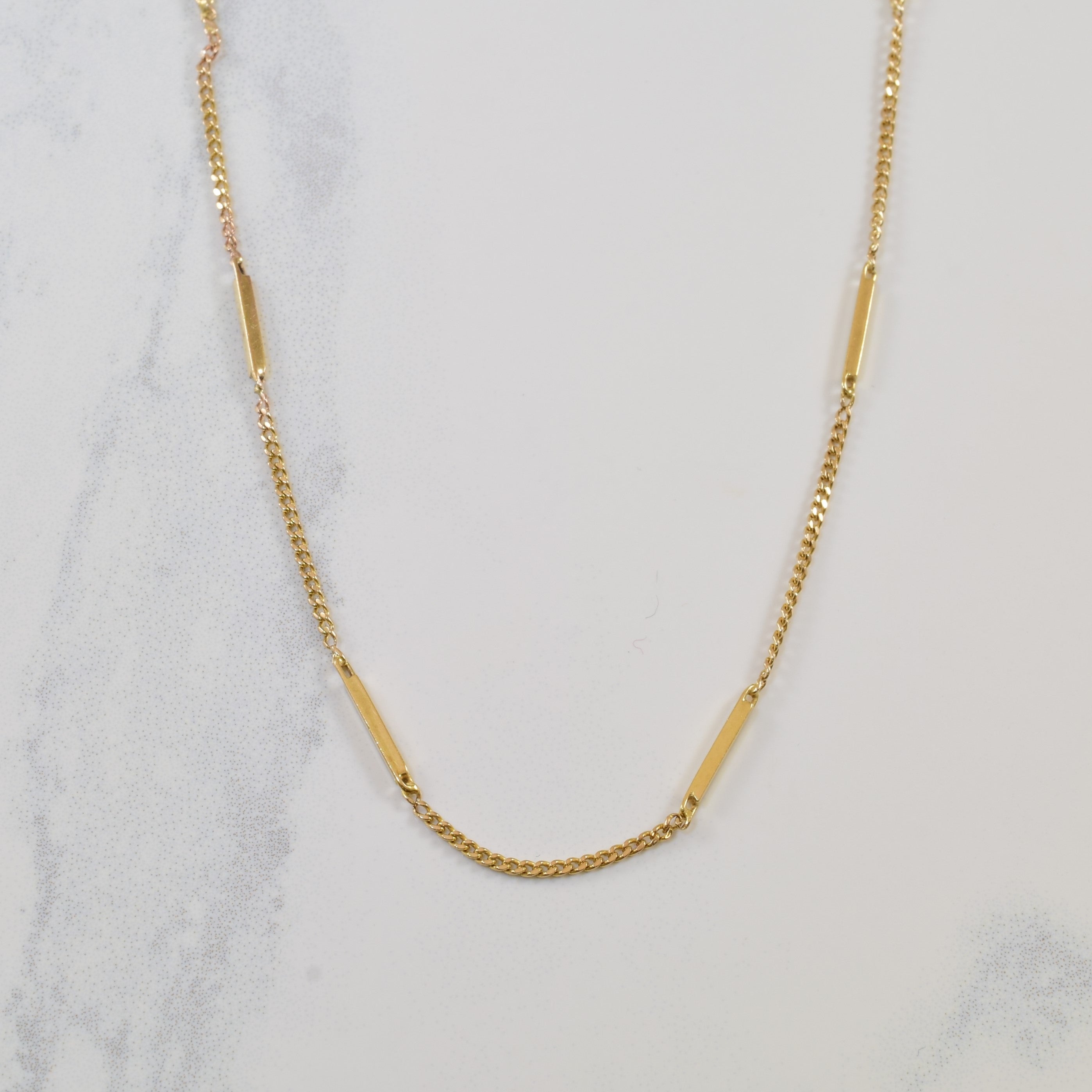 10k Yellow Gold Link & Bar Chain | 17" |