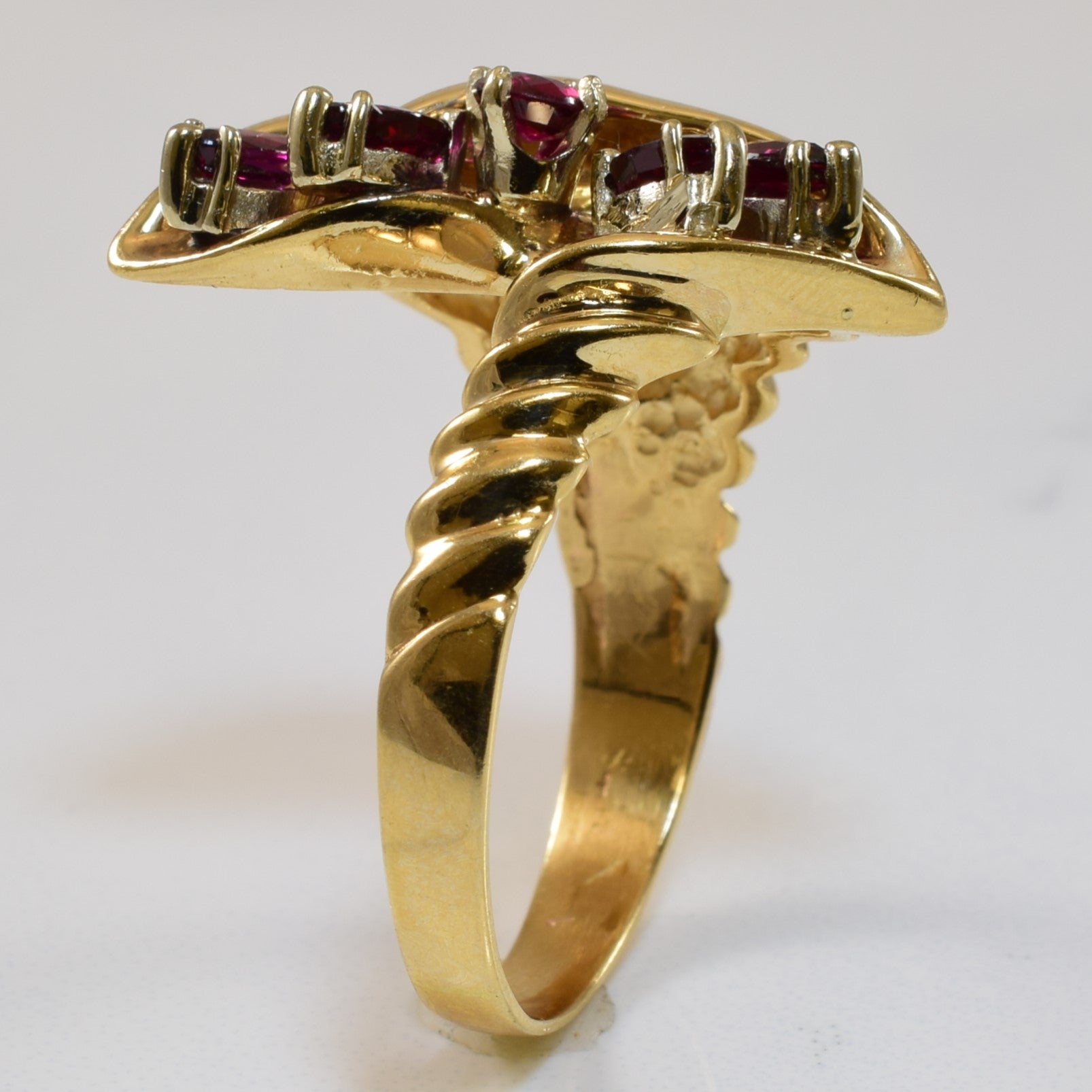 Twisted Ruby Bypass Ring | 0.60ctw | SZ 9.75 |