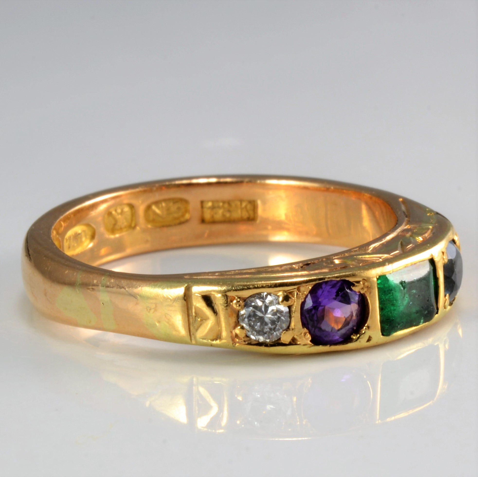 1918 Finnish Multi Gemstone Band | 0.08 ctw, SZ 6.25 |