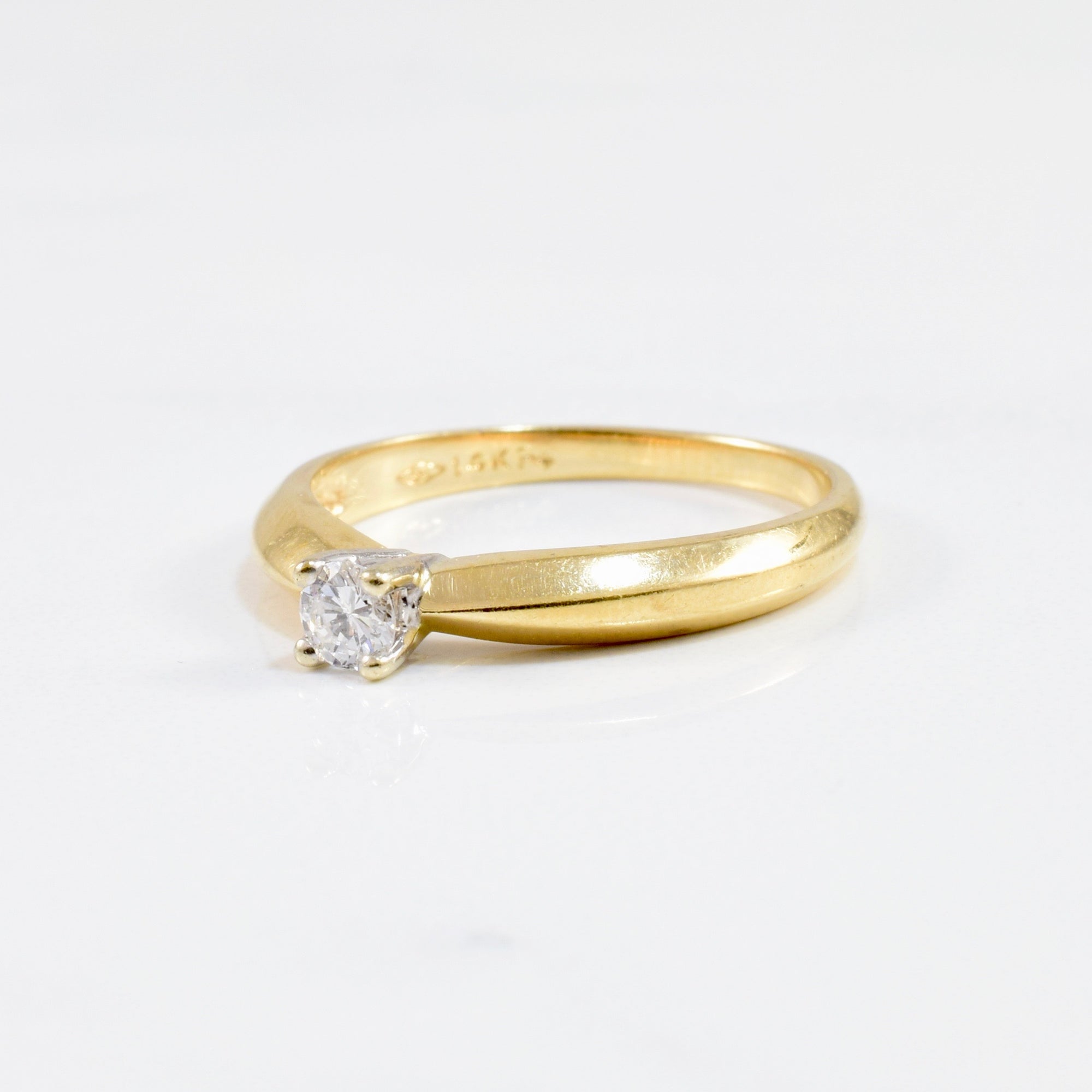 Bevelled Edge Solitaire Engagement Ring | 0.14 ct SZ 6.5 |