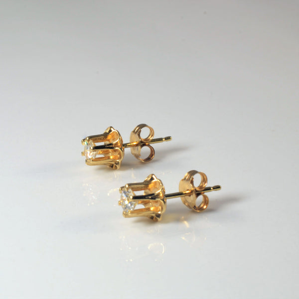 Belcher Set Diamond Stud Earrings | 0.37ctw |