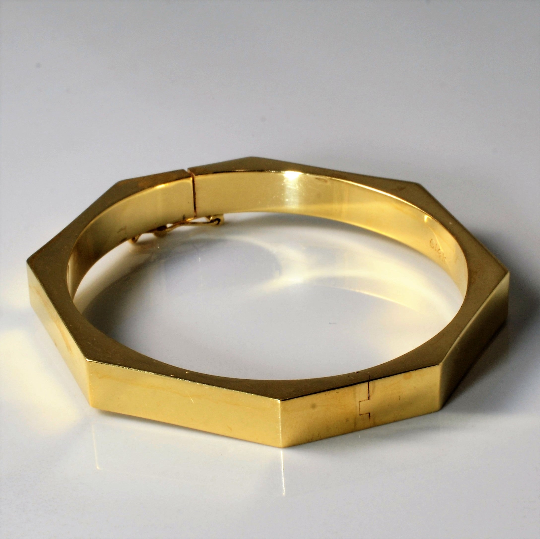 Octagon Shaped Gold Bangle | 6.5" |